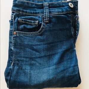 Low rise dark denim jeans